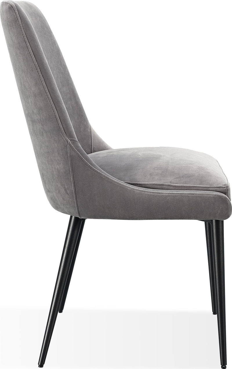 Winston Upholstered Metal Leg Dining Chair in Goose and Black