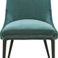 Winston Upholstered Metal Leg Dining Chair in Smoked Green and Black