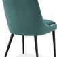 Winston Upholstered Metal Leg Dining Chair in Smoked Green and Black