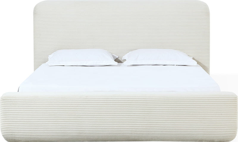 Wisteria King-size Upholstered Platform Bed in Frosty Corduroy