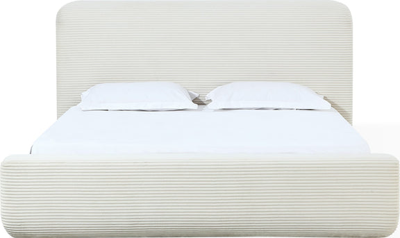 Wisteria Full-size Upholstered Platform Bed in Frosty Corduroy