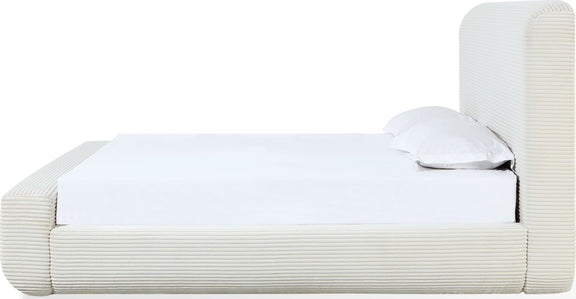 Wisteria King-size Upholstered Platform Bed in Frosty Corduroy