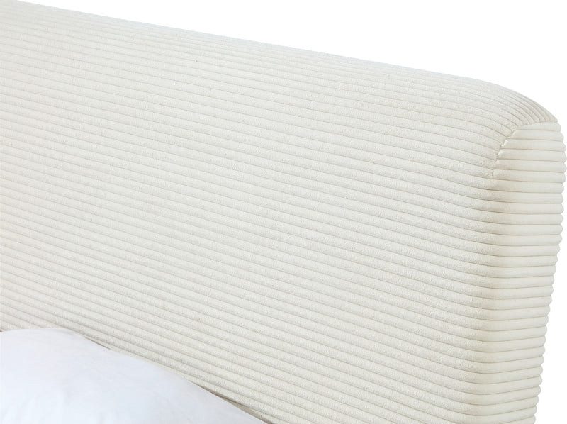 Wisteria Queen-size Upholstered Platform Bed in Frosty Corduroy