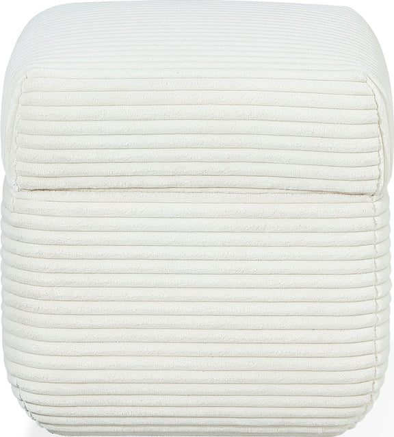 Wisteria Upholstered Storage Ottoman in Frosty Corduroy