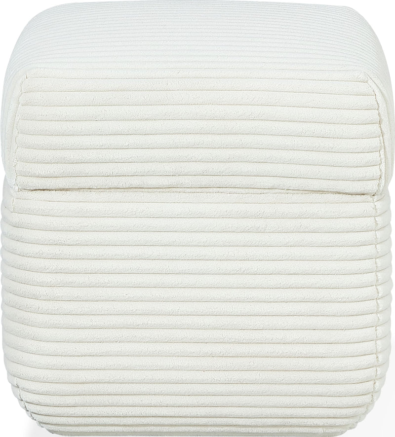 Wisteria Upholstered Storage Ottoman in Frosty Corduroy