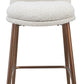Wyatt Upholstered Bar Stool in Ricotta Boucle and Bronze Metal
