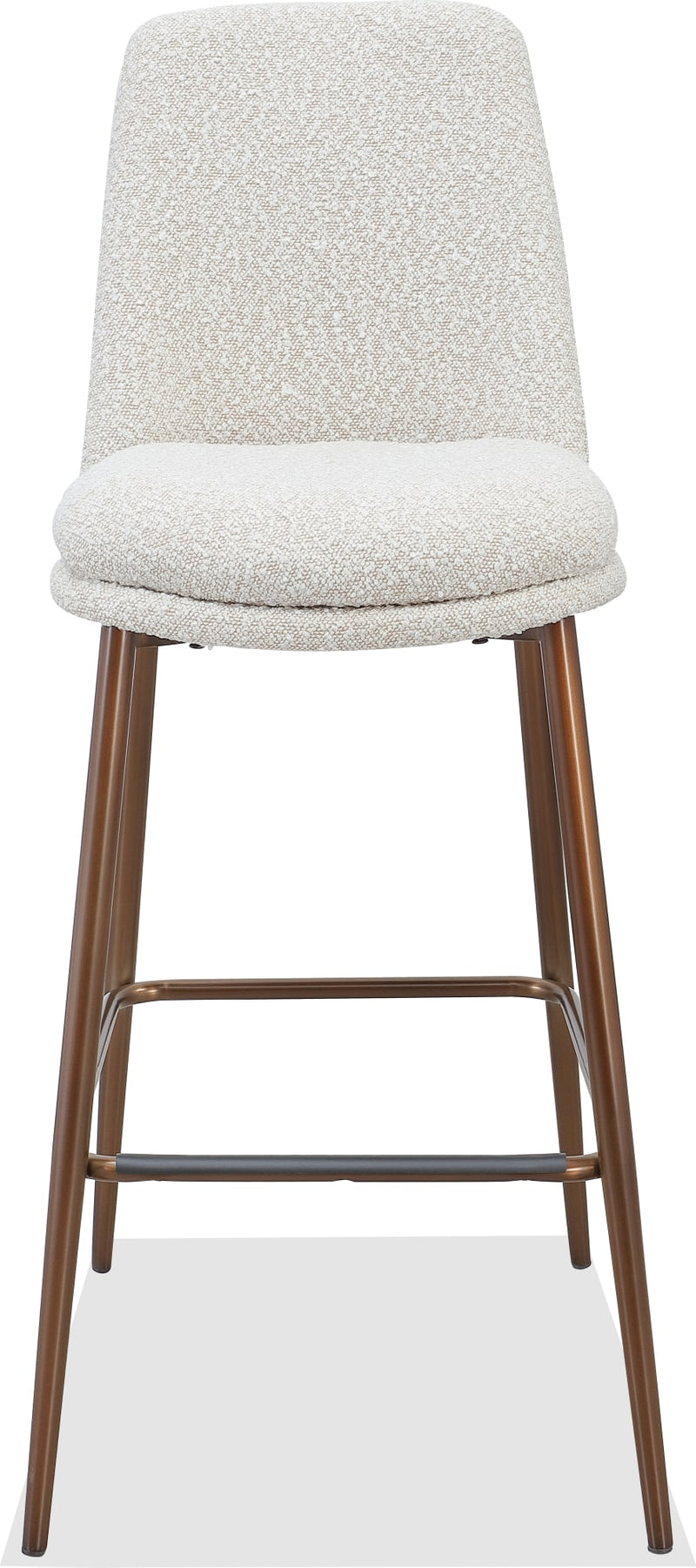 Wyatt Upholstered Bar Stool in Ricotta Boucle and Bronze Metal