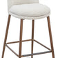 Wyatt Upholstered Bar Stool in Ricotta Boucle and Bronze Metal