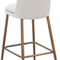 Wyatt Upholstered Bar Stool in Ricotta Boucle and Bronze Metal