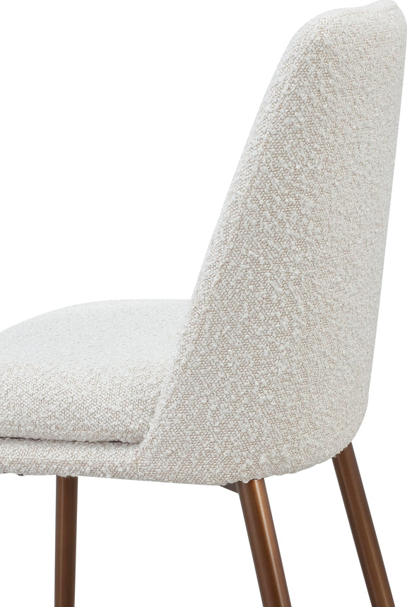 Wyatt Upholstered Bar Stool in Ricotta Boucle and Bronze Metal