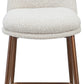 Wyatt Upholstered Counter Stool in Ricotta Boucle and Bronze Metal
