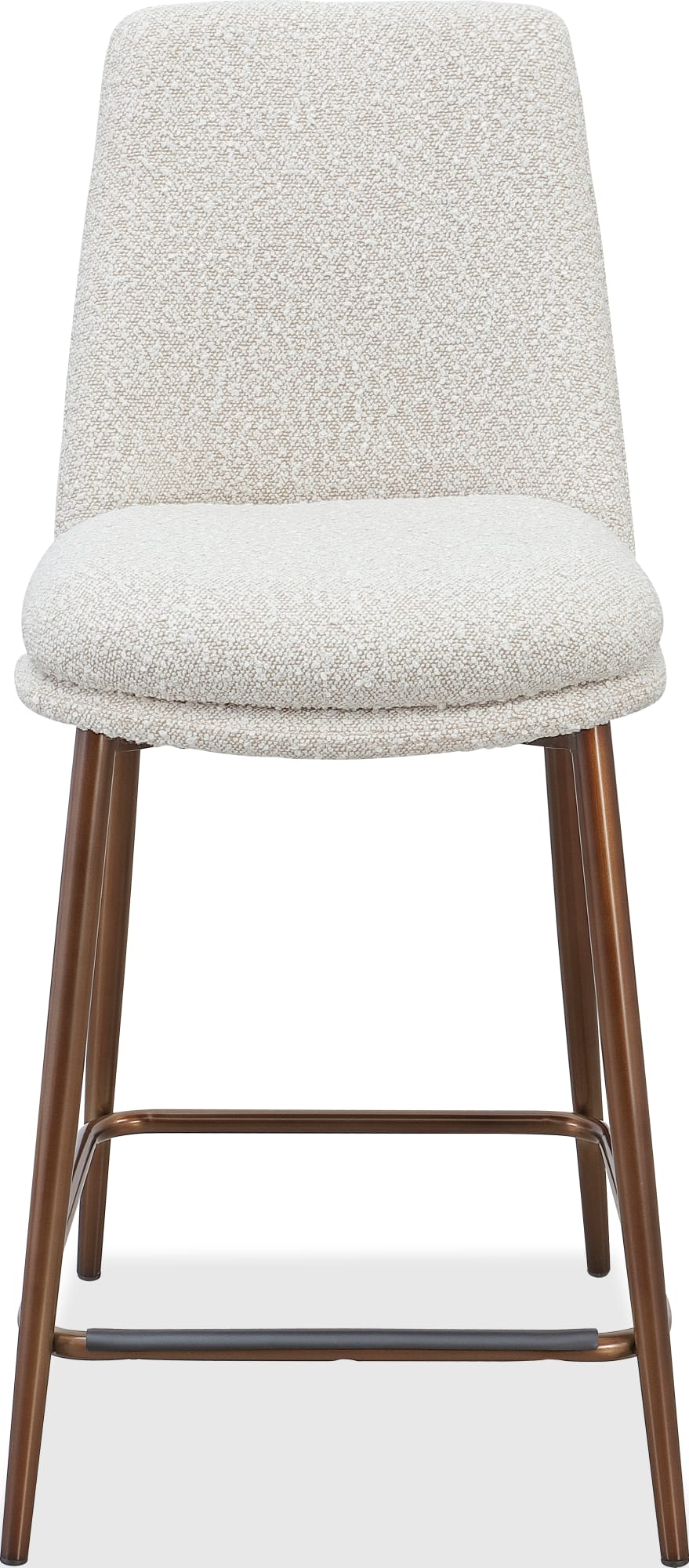 Wyatt Upholstered Counter Stool in Ricotta Boucle and Bronze Metal
