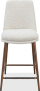 Wyatt Upholstered Counter Stool in Ricotta Boucle and Bronze Metal