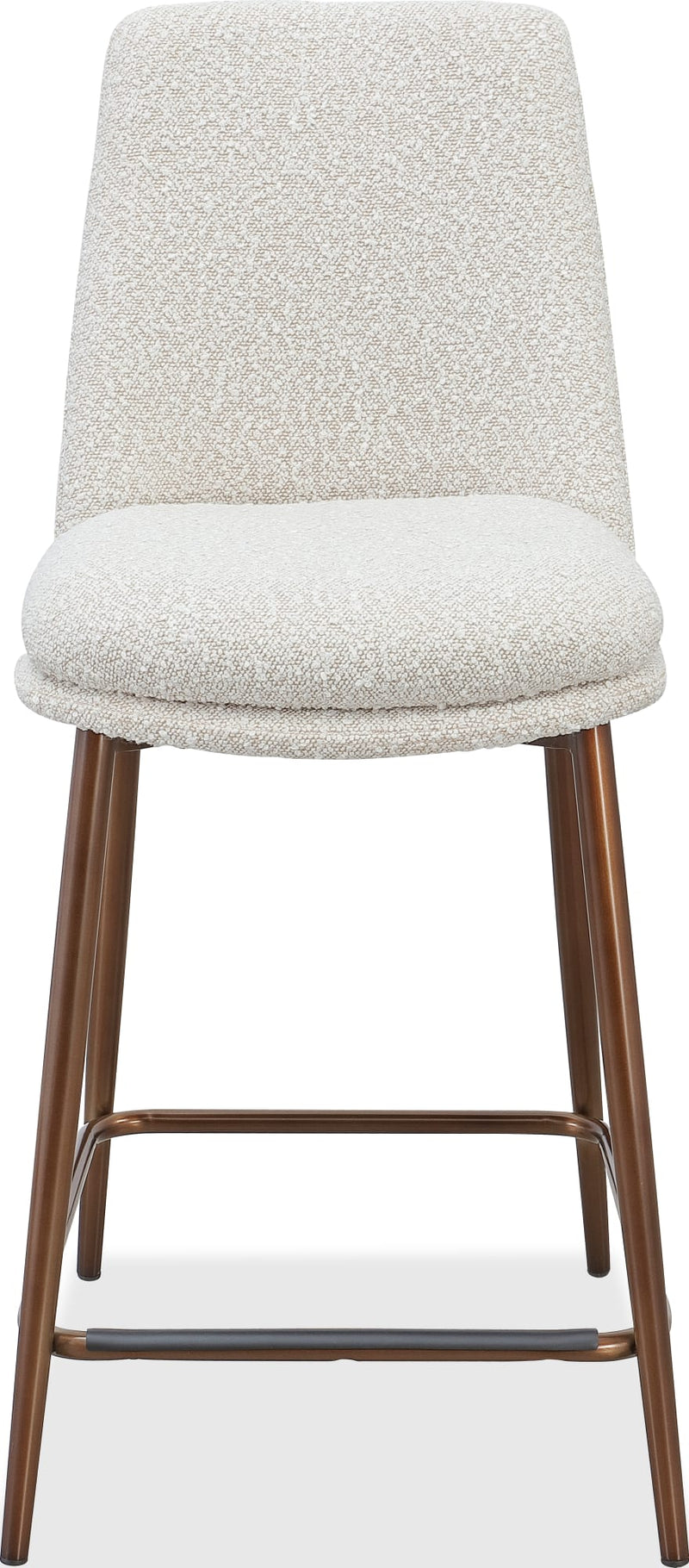 Wyatt Upholstered Counter Stool in Ricotta Boucle and Bronze Metal