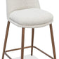 Wyatt Upholstered Counter Stool in Ricotta Boucle and Bronze Metal