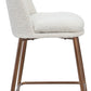 Wyatt Upholstered Counter Stool in Ricotta Boucle and Bronze Metal