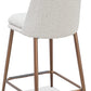 Wyatt Upholstered Counter Stool in Ricotta Boucle and Bronze Metal