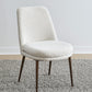 Wyatt Upholstered Dining Chair in Ricotta Boucle and Bronze Metal