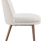Wyatt Upholstered Dining Chair in Ricotta Boucle and Bronze Metal