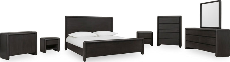 Xolani Queen-Size Acacia Wood Platform Bed in Jaguar