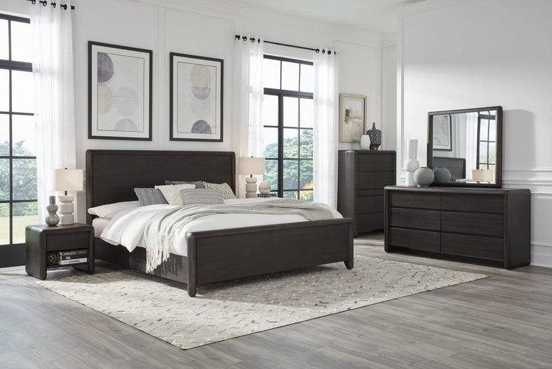 Xolani King-Size Acacia Wood Platform Bed in Jaguar