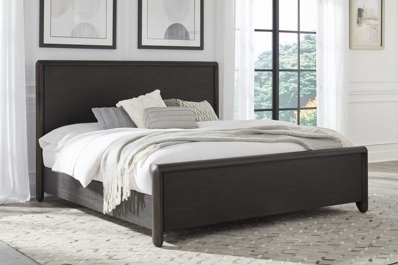 Xolani California King-Size Acacia Wood Platform Bed in Jaguar