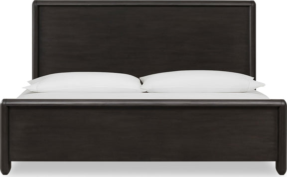 Xolani Queen-Size Acacia Wood Platform Bed in Jaguar