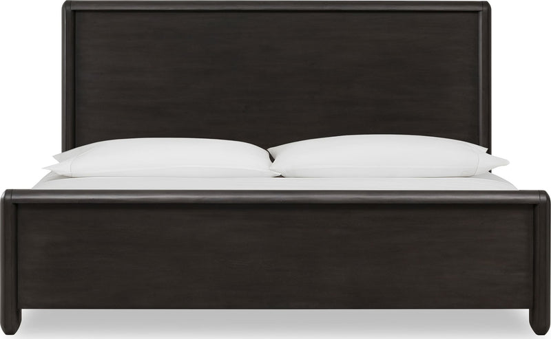 Xolani Queen-Size Acacia Wood Platform Bed in Jaguar