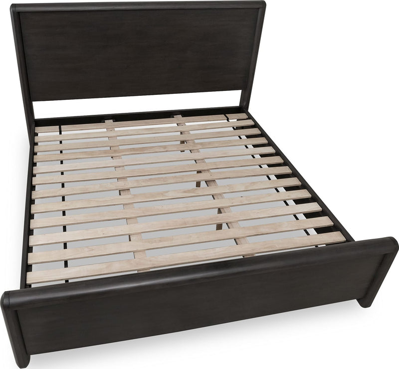 Xolani California King-Size Acacia Wood Platform Bed in Jaguar