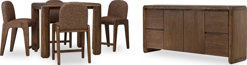 Xolani Chenille Upholstered Dining Chair in Chinchilla and Impala