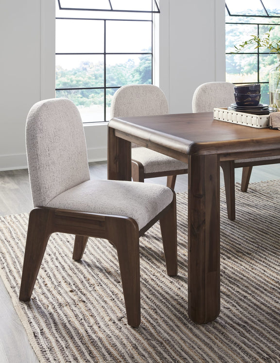 Xolani Chenille Upholstered Dining Chair in Chinchilla and Impala