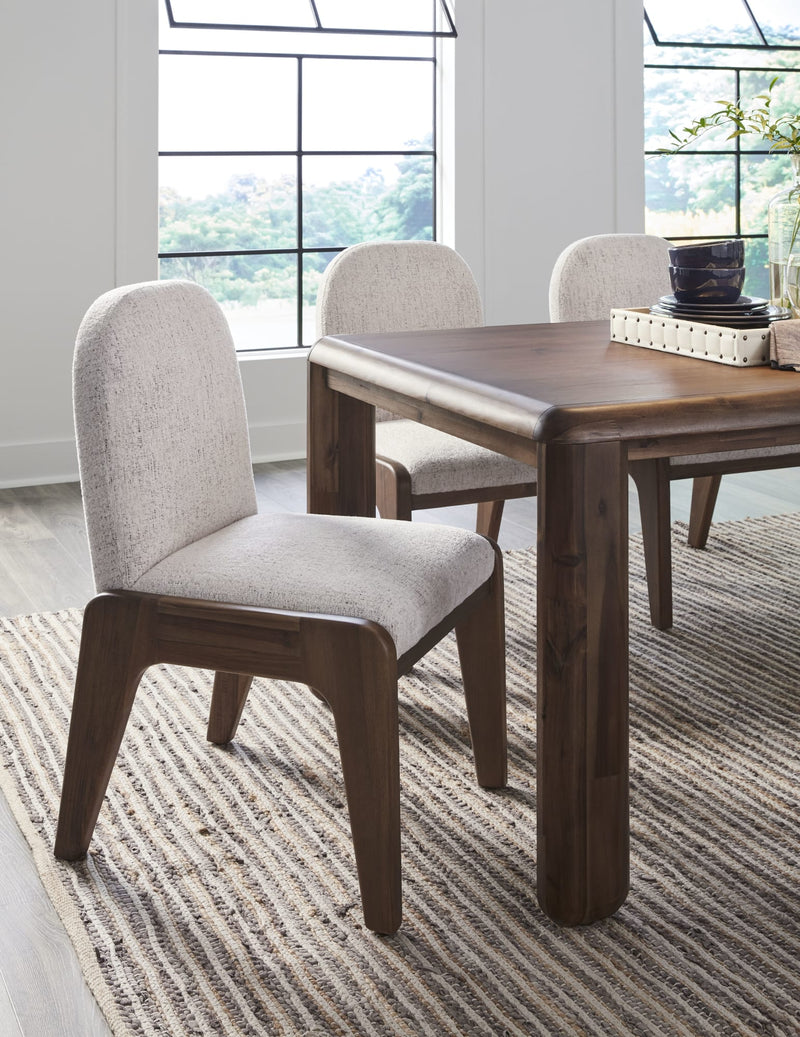 Xolani Chenille Upholstered Dining Chair in Chinchilla and Impala