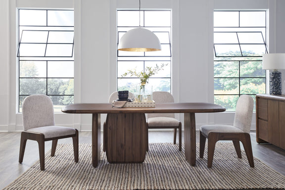 Xolani Chenille Upholstered Dining Chair in Chinchilla and Impala