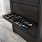 Xolani Five Drawer Acacia Wood Chest with Jewelry Tray in Jaguar