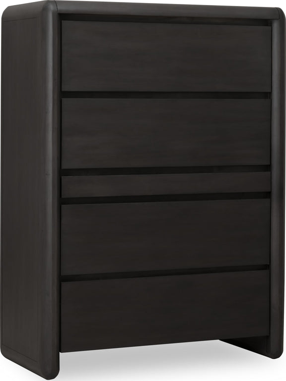 Xolani Five Drawer Acacia Wood Chest with Jewelry Tray in Jaguar