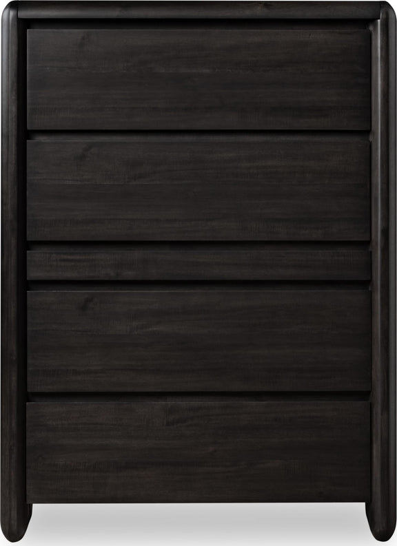 Xolani Five Drawer Acacia Wood Chest with Jewelry Tray in Jaguar