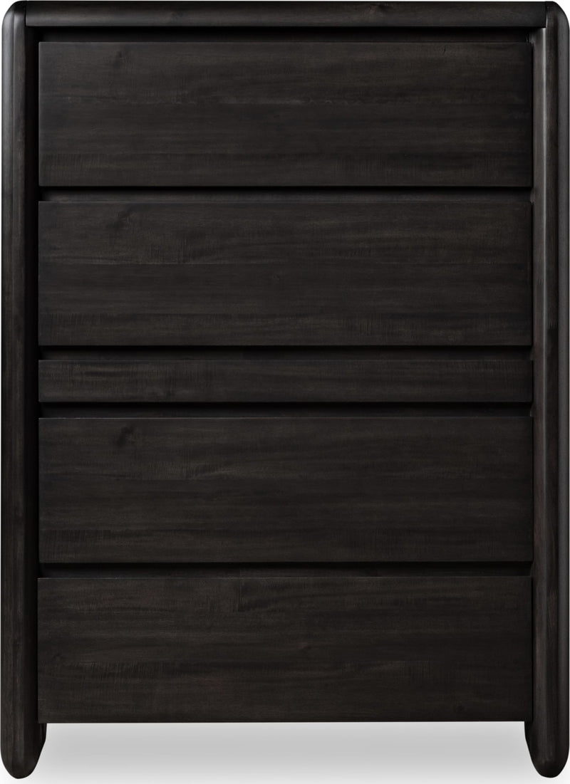 Xolani Five Drawer Acacia Wood Chest with Jewelry Tray in Jaguar