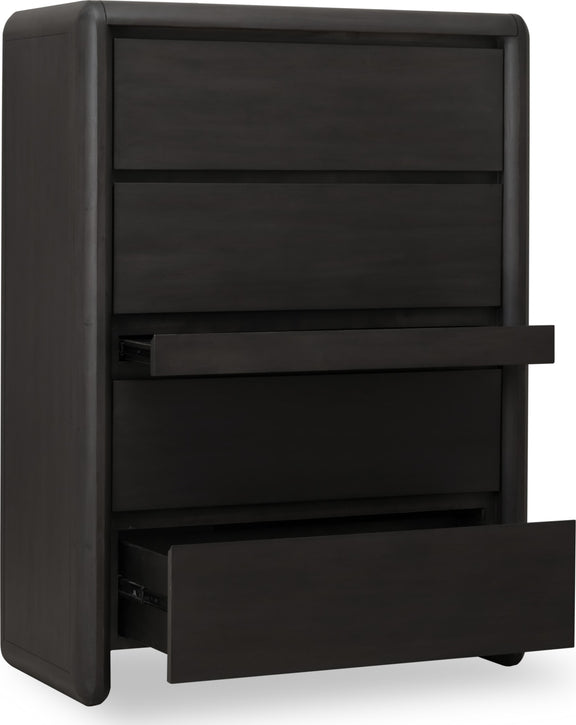 Xolani Five Drawer Acacia Wood Chest with Jewelry Tray in Jaguar