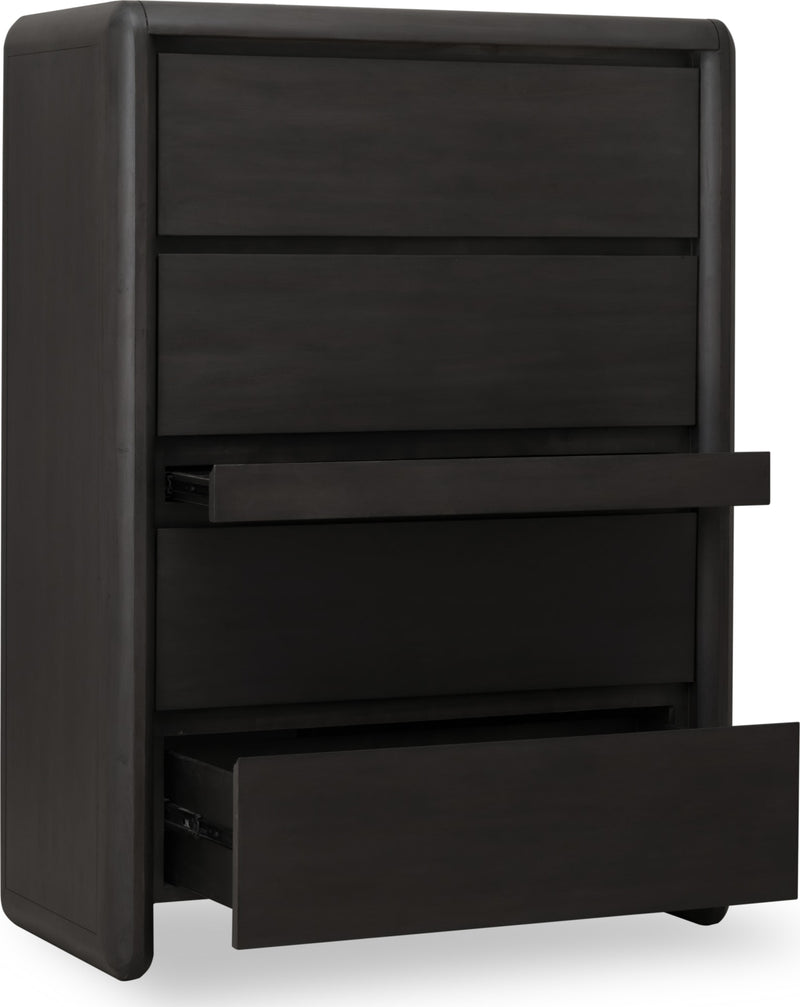 Xolani Five Drawer Acacia Wood Chest with Jewelry Tray in Jaguar