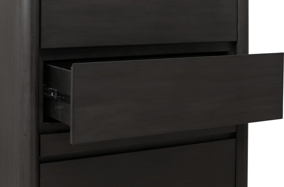 Xolani Five Drawer Acacia Wood Chest with Jewelry Tray in Jaguar