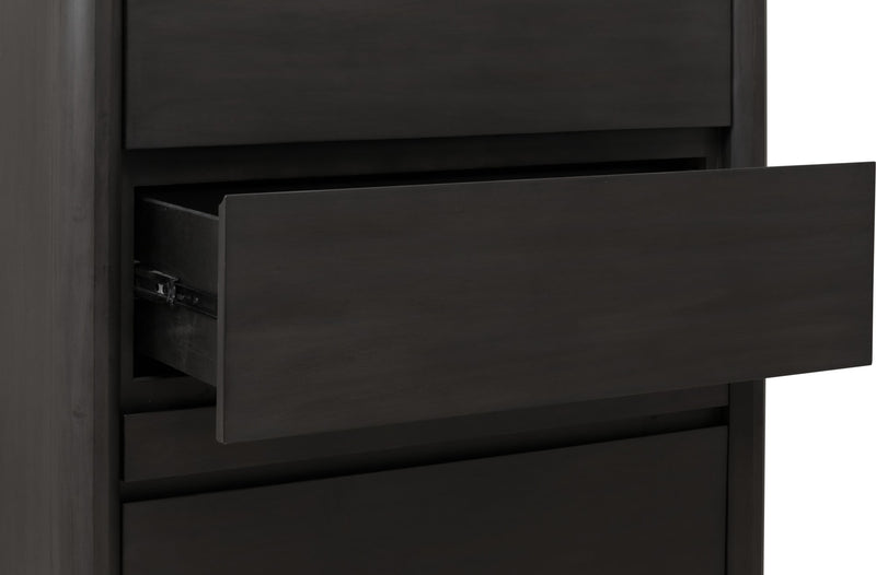 Xolani Five Drawer Acacia Wood Chest with Jewelry Tray in Jaguar