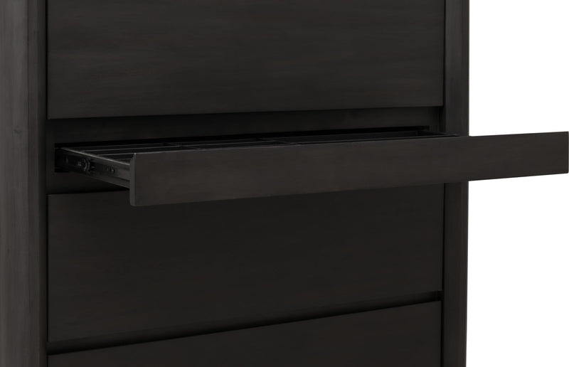 Xolani Five Drawer Acacia Wood Chest with Jewelry Tray in Jaguar