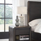 Xolani One Drawer Acacia Wood Nightstand in Jaguar