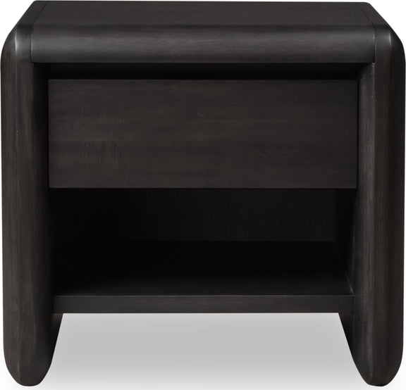 Xolani One Drawer Acacia Wood Nightstand in Jaguar
