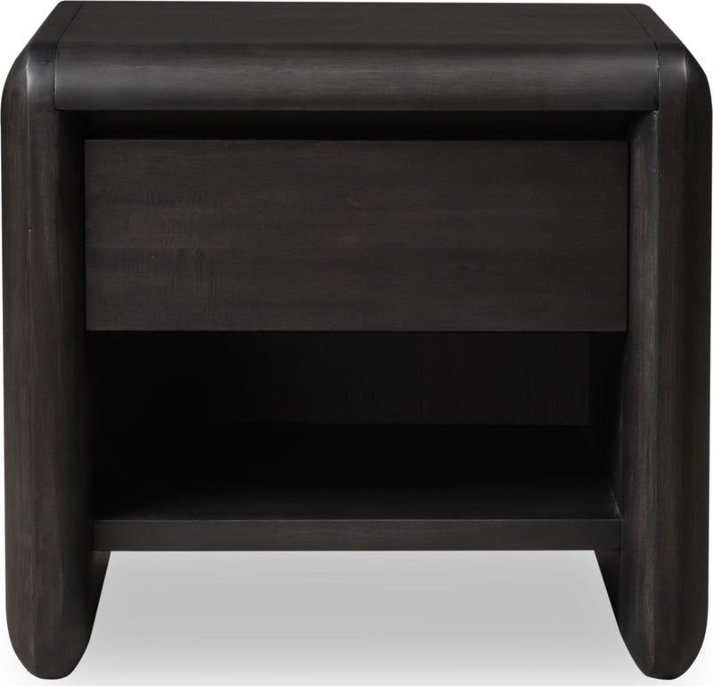Xolani One Drawer Acacia Wood Nightstand in Jaguar