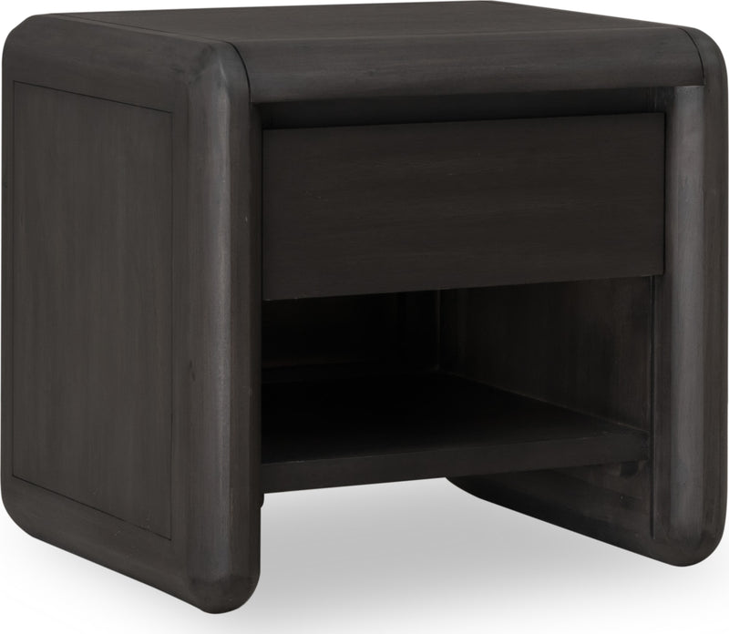 Xolani One Drawer Acacia Wood Nightstand in Jaguar