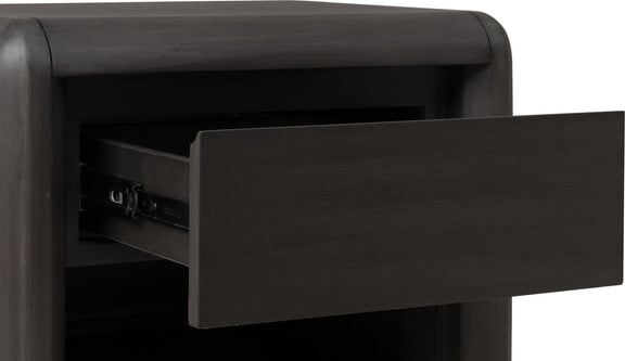 Xolani One Drawer Acacia Wood Nightstand in Jaguar