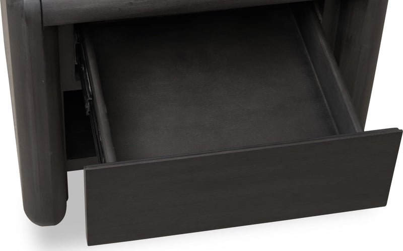 Xolani One Drawer Acacia Wood Nightstand in Jaguar