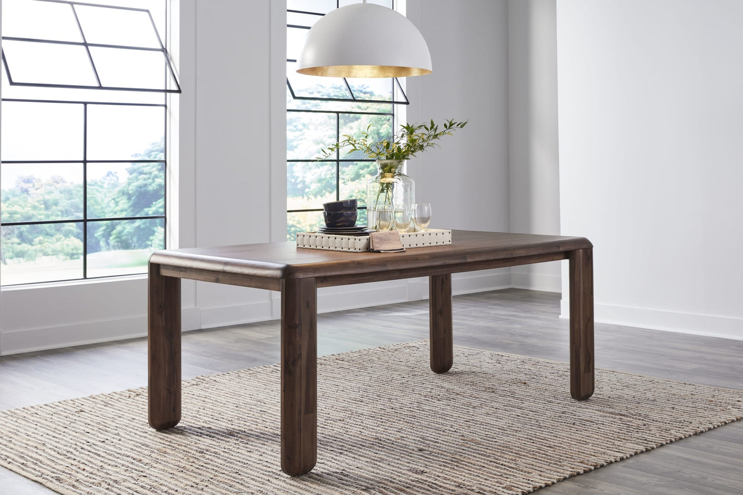 Xolani Rectangular Acacia Wood Leg Table in Impala