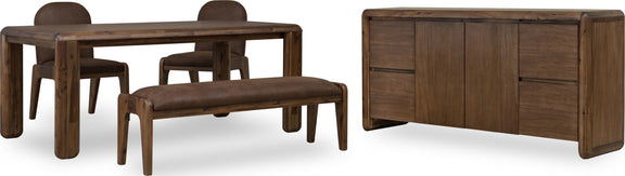 Xolani Rectangular Acacia Wood Leg Table in Impala